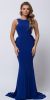 Main image of Ruffled Back Fit-n-Flare Long Formal Evening Jersey Dress